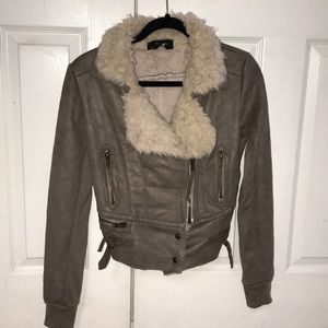 Miss Me Suede Shearing Moto Jacket